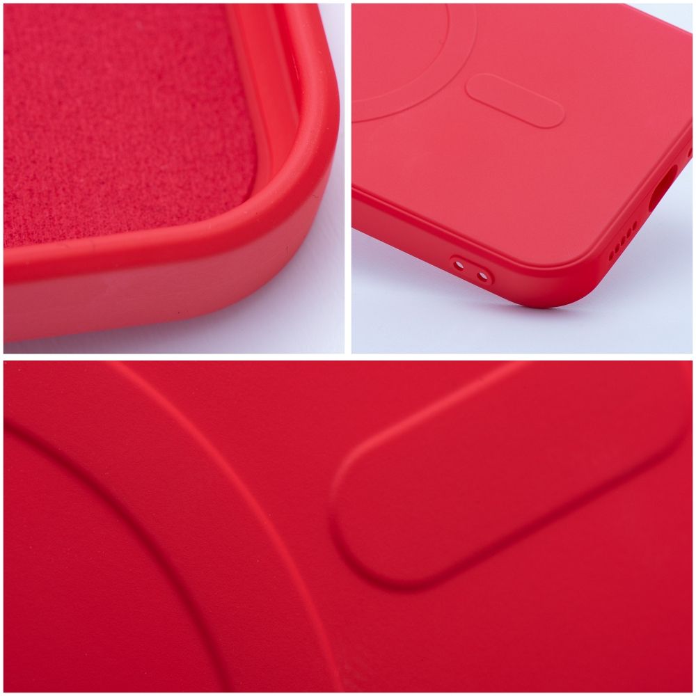 SILICONE MAG COVER case compatible with MagSafe for SAMSUNG S24 FE red