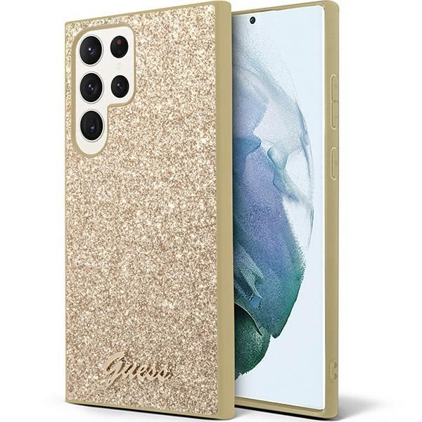 GUESS case for SAMSUNG S24 Ultra GUHCS24LHGGSHD (Glitter Script) gold