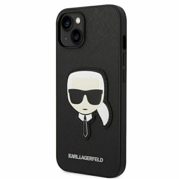 KARL LAGERFELD case for IPHONE 14 Plus KLHCP14MSAPKHK (Saffiano With Karl Head Patch) black