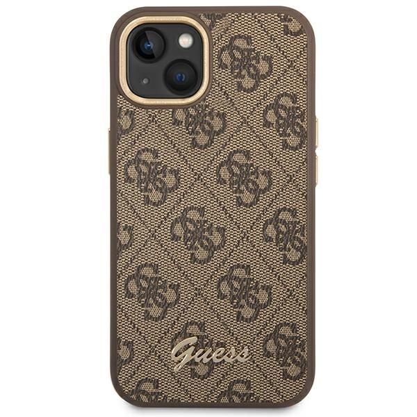 GUESS case for IPHONE 13 / 14 / 15 GUHCP14SHG4SHW (4G Vintage Gold Logo) brown
