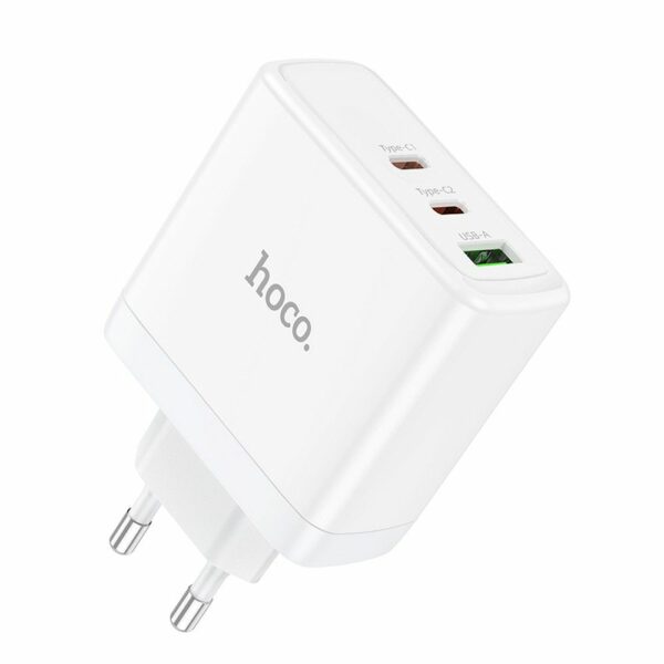 HOCO wall charger 2 x Type C + USB A QC PD 65W GaN N30 white