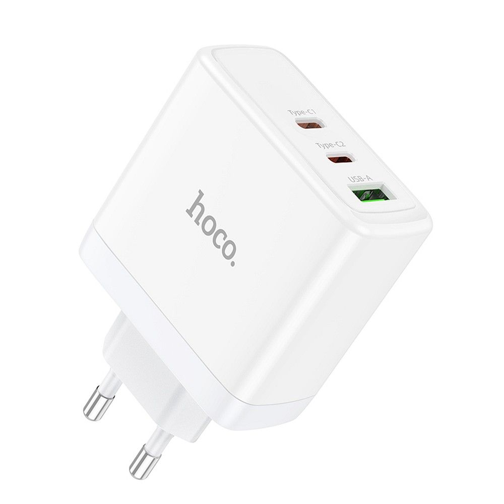 HOCO wall charger 2 x Type C + USB A QC PD 65W GaN N30 white