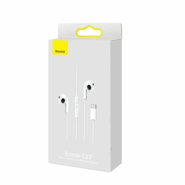 BASEUS wire earphones Type C with microphone ENCOK C17 NGCR010002 white