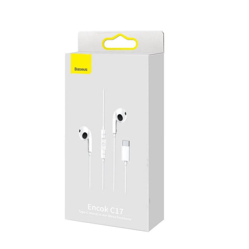 BASEUS wire earphones Type C with microphone ENCOK C17 NGCR010002 white