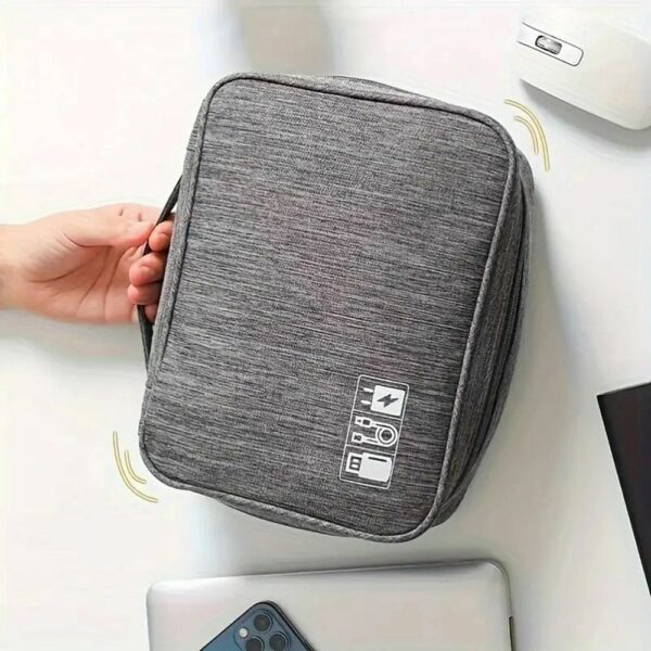 Travel organizer with compartments and handle R-K-1080 gray