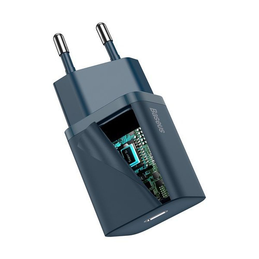 6bd753a4b4e602506205d6499a96ab39 BASEUS wall charger Type C + cable Type C to Lightning PD QC3.0 3A 20W TZCCSUP-B03 blue
