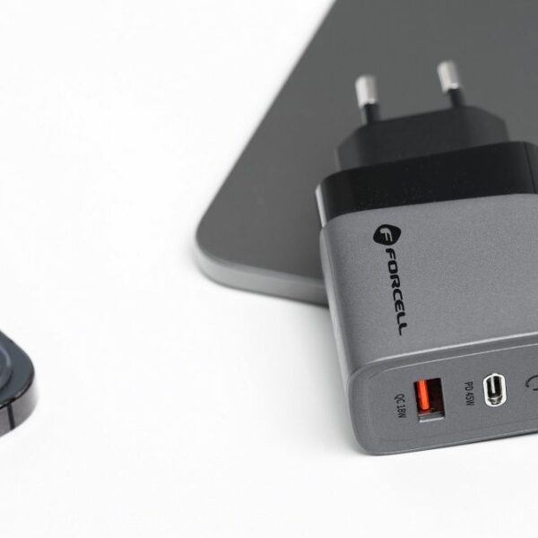 FORCELL F-ENERGY GaN VT-39 travel charger Type C + USB A PD QC4.0 4A 45W gray