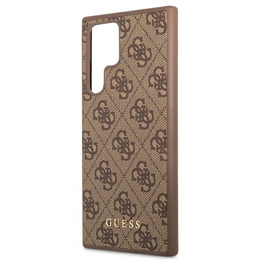 GUESS case for SAMSUNG S22 Ultra GUHCS22LG4GFBR (4G Metal Gold Logo) brown