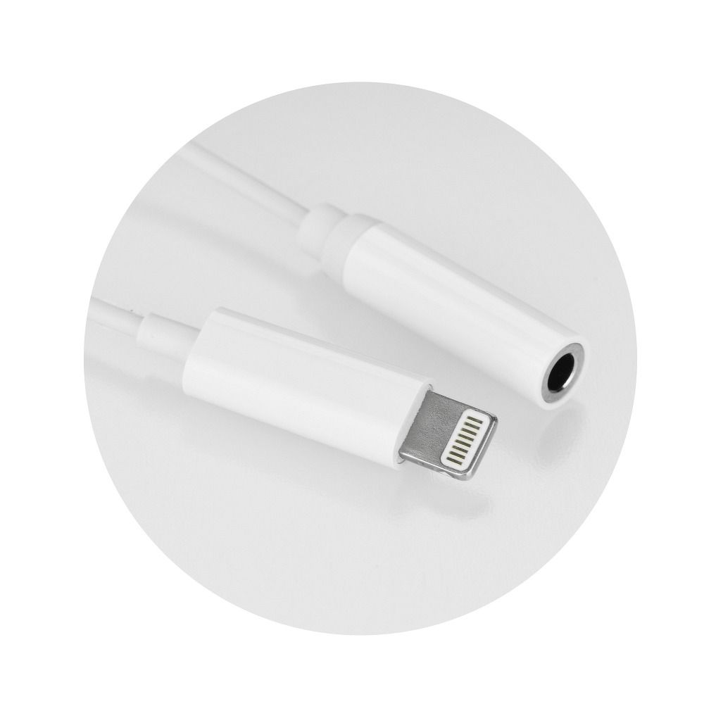 6c59320d5aee146dc54cc04bd61db010 Adapter AUX Lightning (male) to Jack 3,5 mm (female) white