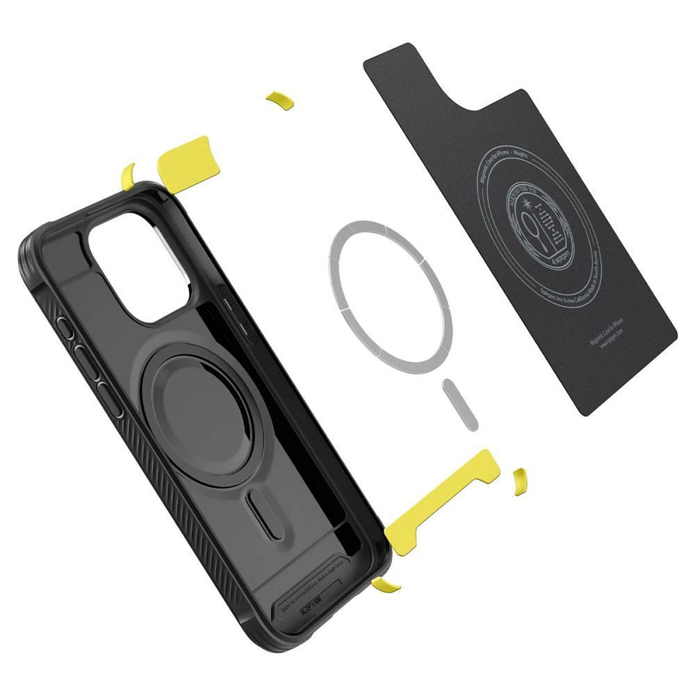 SPIGEN case RUGGED ARMOR MAG compatible with MagSafe for IPHONE 15 Pro Max matte black