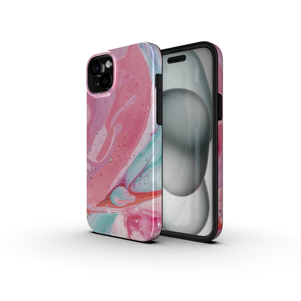 FORCELL F-PROTECT Mirage, Military Drop-Tested case compatible with MagSafe for IPHONE 16 PRO MAX pink marble
