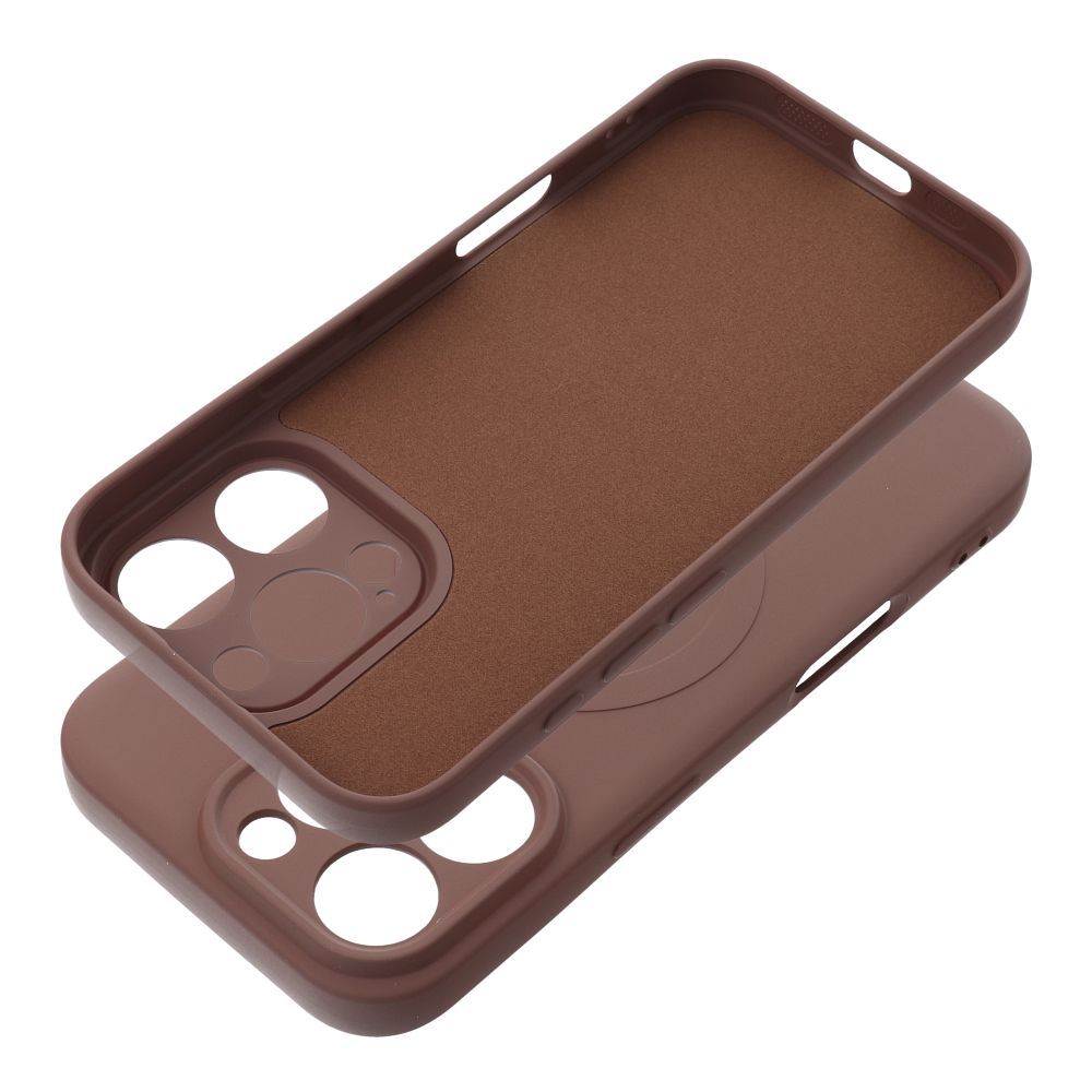 SILICONE MAG COVER case compatible with MagSafe for IPHONE 16 Pro brown