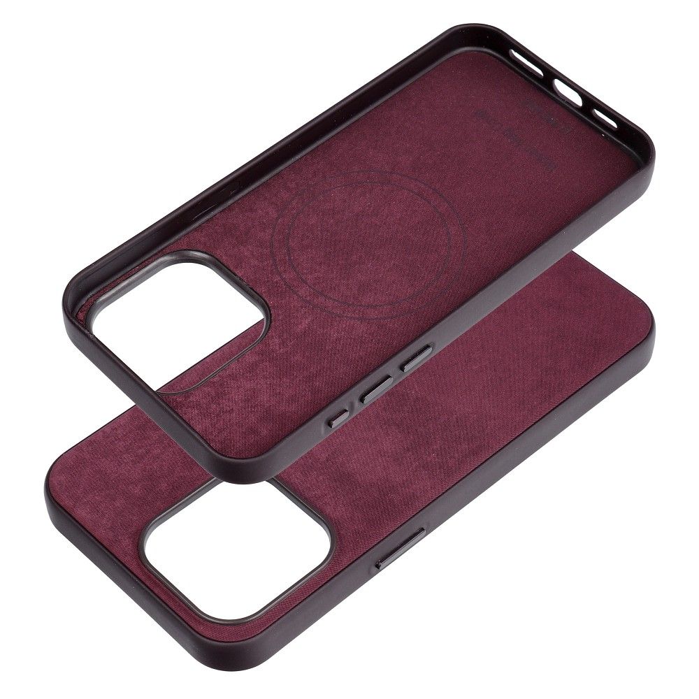 WOVEN MAG COVER case compatible with MagSafe for IPHONE 15 Pro Max burgundy