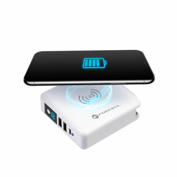 FORCELL F-ENERGY multifunctional charger 15W 4in1 with USB/USB-C socket, power bank 8000mAh and wireless charging