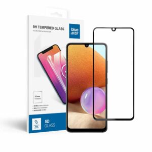 Tempered Glass Blue Star - SAMSUNG A32 LTE Full Face (full glue with frame/small size) - black Tempered Glass Blue Star