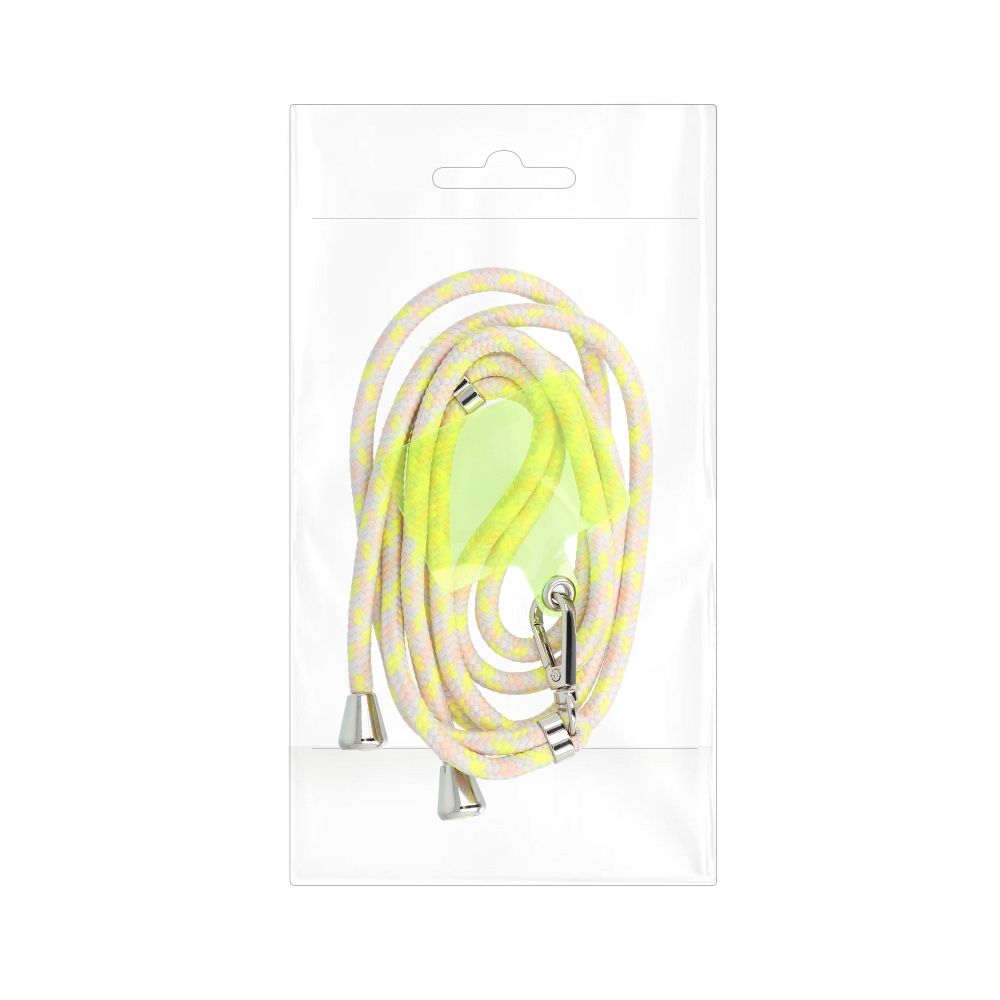 SWING (6mm) pendant for the phone with adjustable length / cord length 165cm (max 82.5cm in the loop) / on the shoulder or neck - gray-yellow