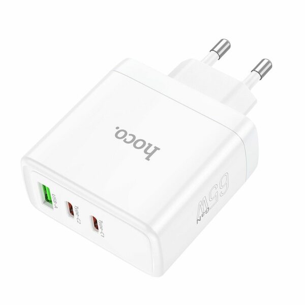 HOCO wall charger 2 x Type C + USB A QC PD 65W GaN N30 white