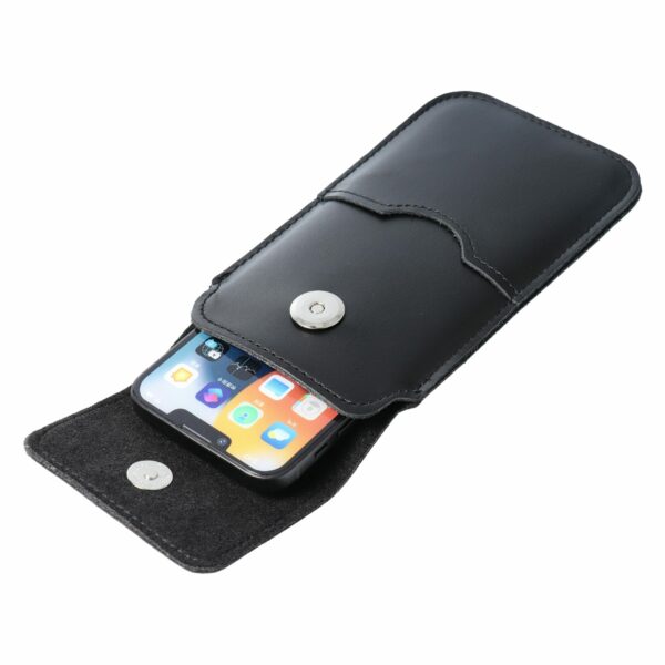 ROYAL - Leather universal flap pocket / black - Size M - IPHONE 5 / NOKIA S5610 / LUMIA 230