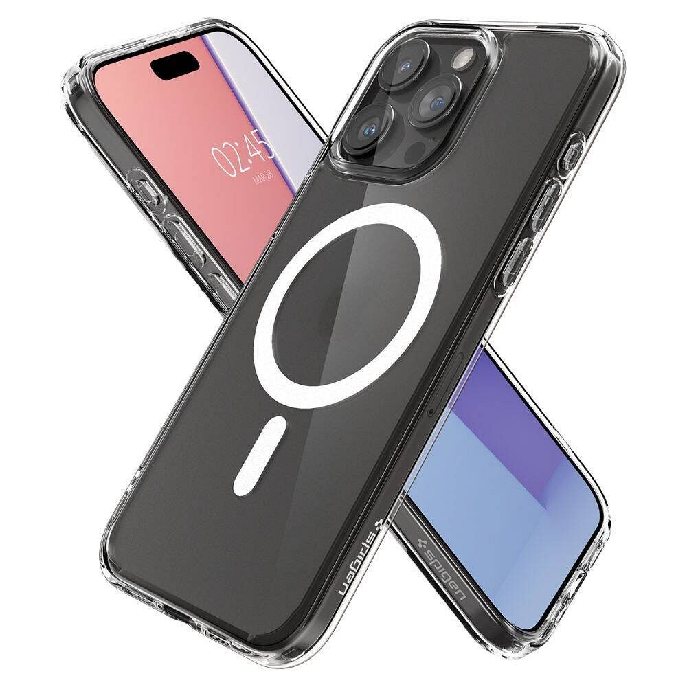 SPIGEN case ULTRA HYBRID MAG compatible with MagSafe for IPHONE 16 Pro frost clear