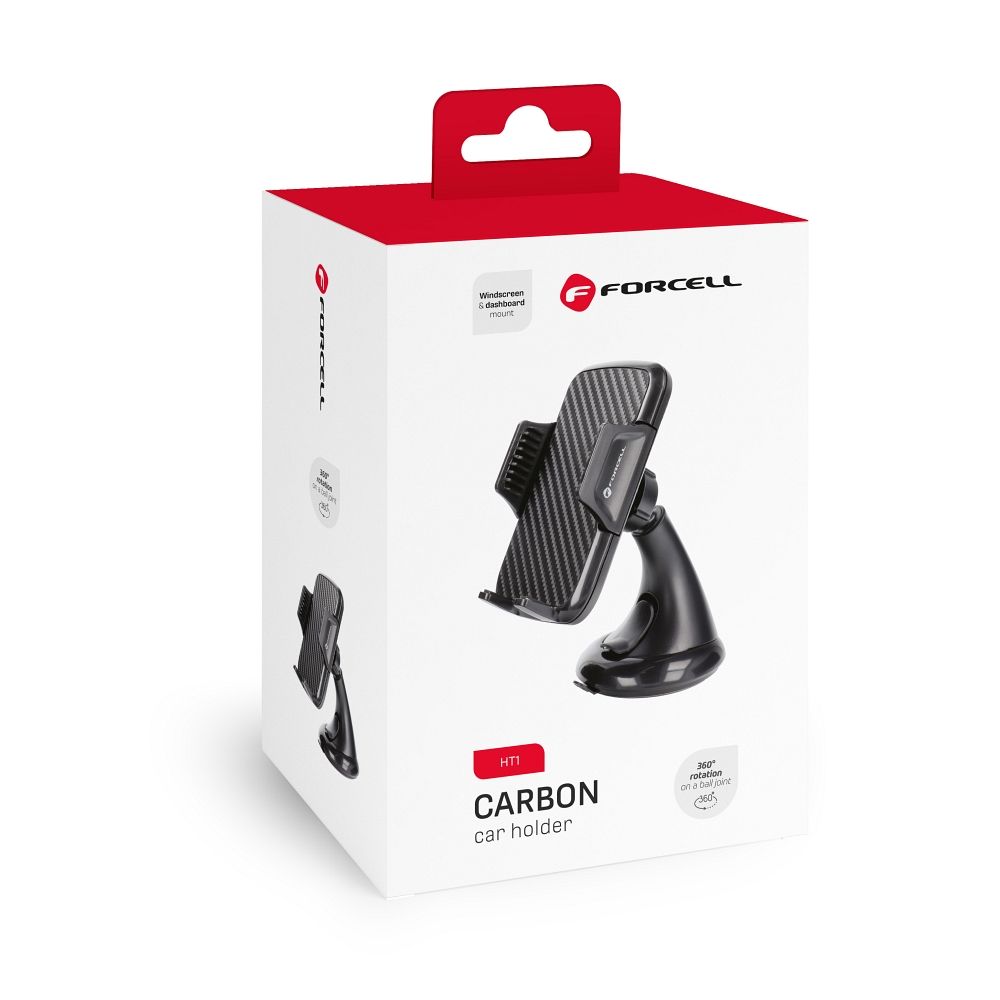 FORCELL F-GRIP Carbon HT1 car holder for windshield / dashboard black