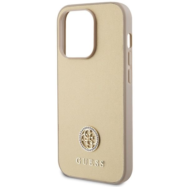 GUESS case for IPHONE 15 Pro GUHCP15LPS4DGPD (Strass Metal Logo) gold