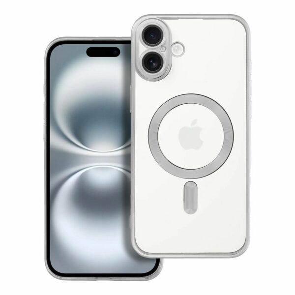 ELECTRO MAG COVER case compatible with MagSafe for IPHONE 16 Plus silver