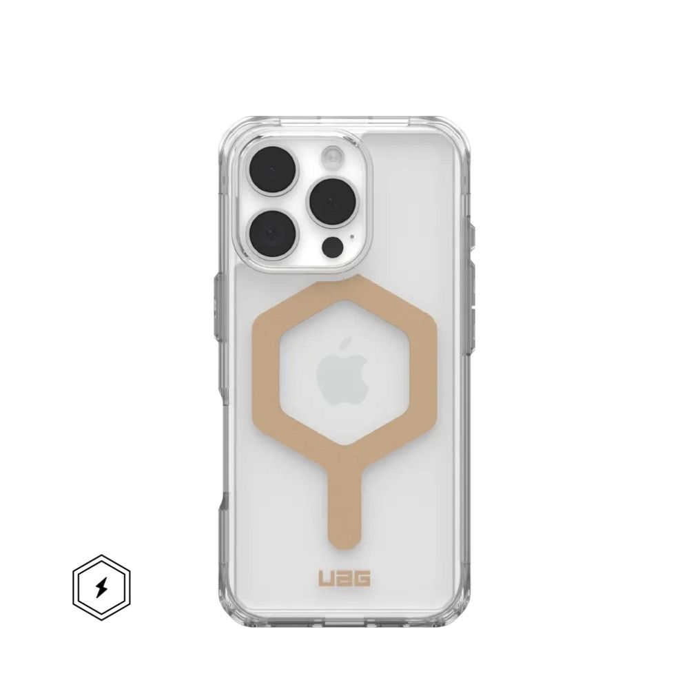 UAG Urban Armor Gear case PLYO compatible with MagSafe for IPHONE 16 Pro ice / gold