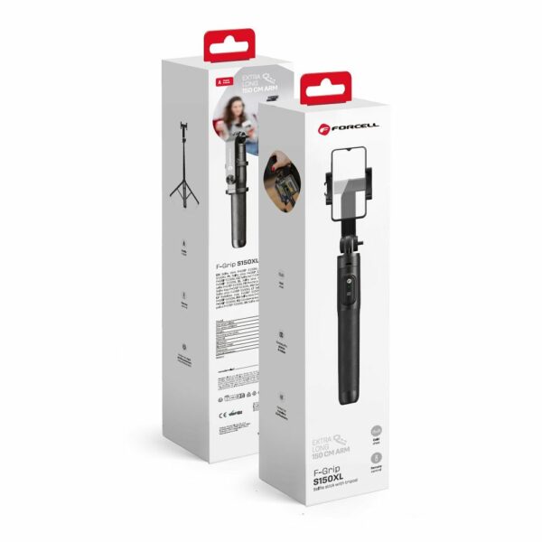 FORCELL F-GRIP S150XL selfie stick with wireless remote control tripod black