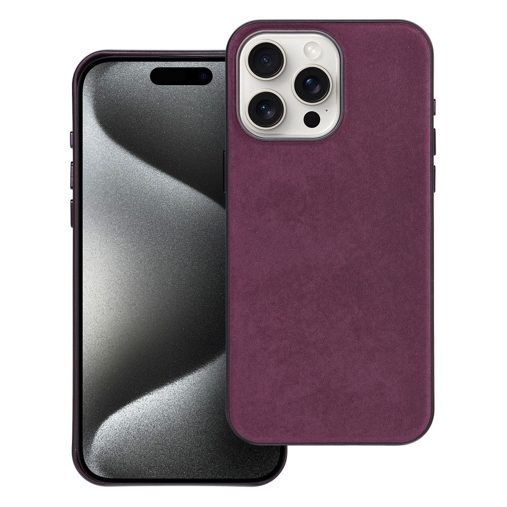 WOVEN MAG COVER case compatible with MagSafe for IPHONE 15 Pro Max burgundy