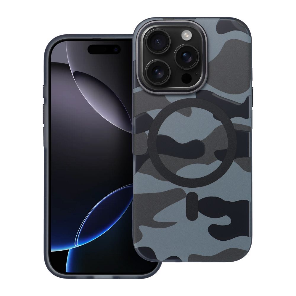 FORCELL F-PROTECT Levels with Dual Layer 4D technology, Military Drop-Test compatible with MagSafe for IPHONE 16 PLUS black camo
