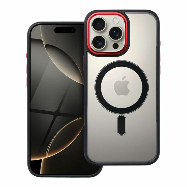 Θήκη iPhone 16 Pro Max Color Edge Mag Cover με MagSafe - Μαύρο/Κόκκινο
