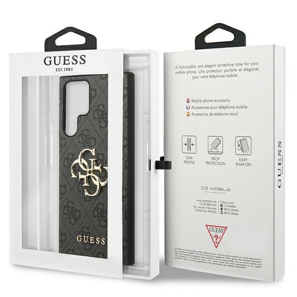 GUESS case for SAMSUNG S24 Ultra GUHCS24L4GMGGR (Leather 4G Metal Logo) black