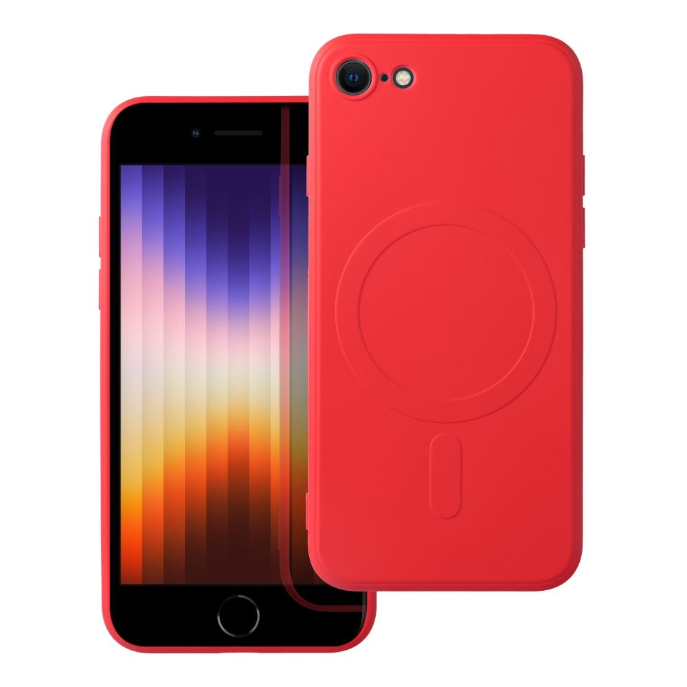 SILICONE MAG COVER case compatible with MagSafe for IPHONE 7 / 8 / SE 2020 / SE 2022 red