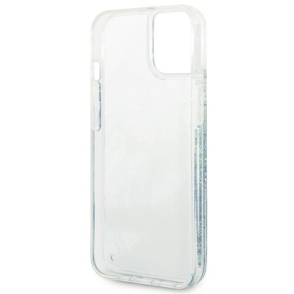 GUESS case for IPHONE 13 / 14 / 15 GUHCP14SLFLSN (Flower Liquid Glitter) green