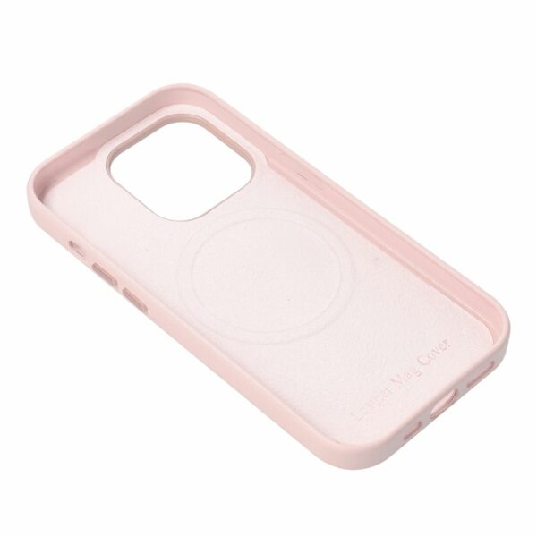 Case LEATHER MAG COVER compatible with MagSafe do IPHONE 16 Plus sand pink