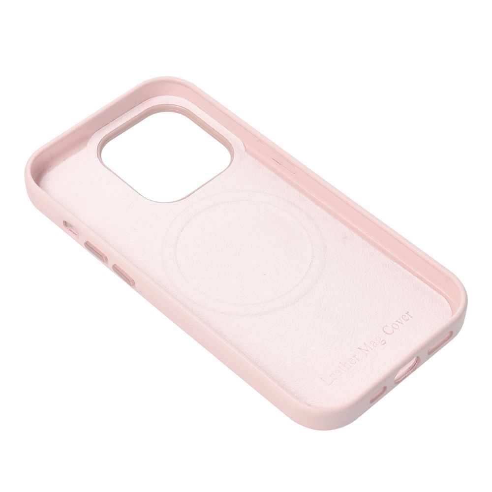 Case LEATHER MAG COVER compatible with MagSafe do IPHONE 16 Plus sand pink