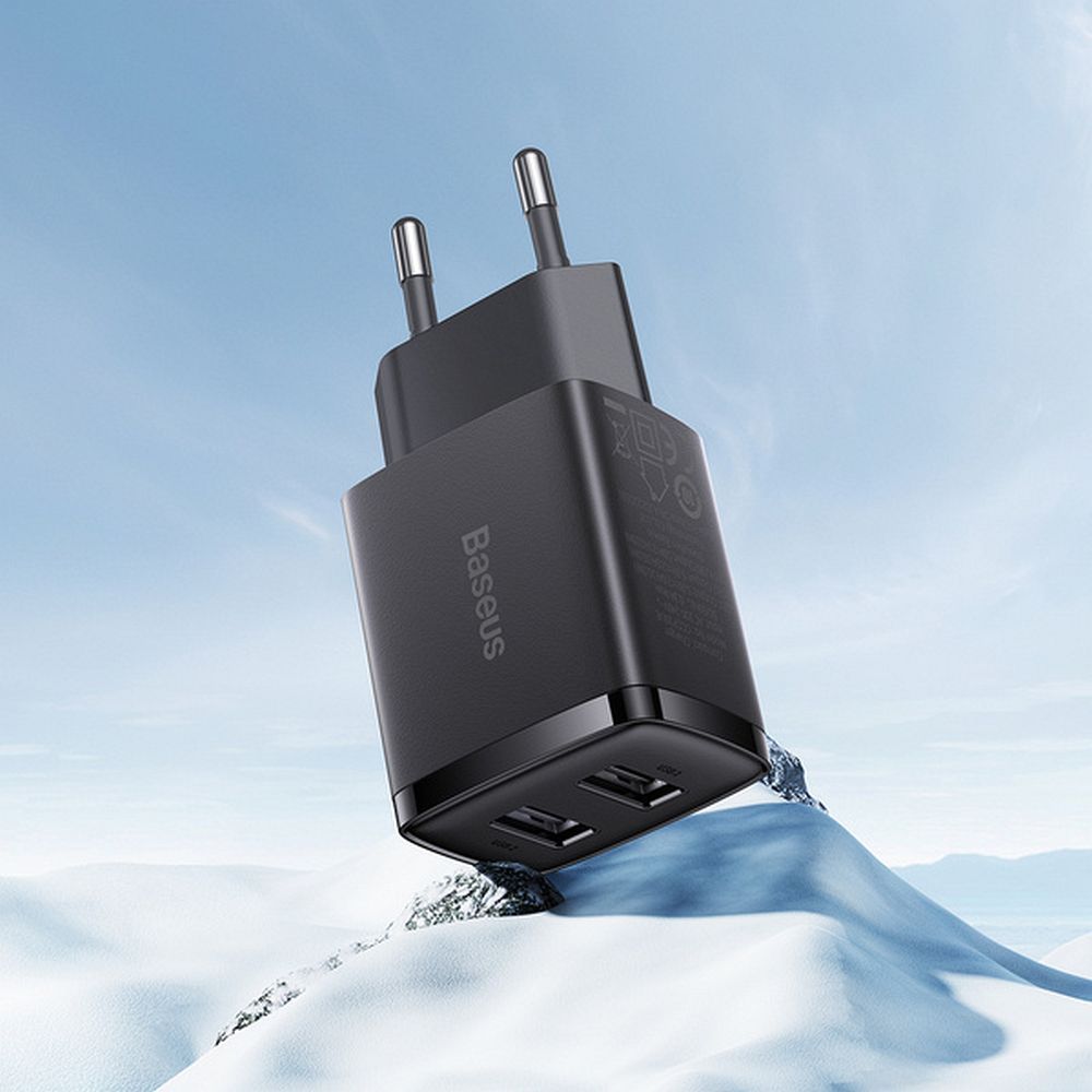BASEUS wall charger 2 x USB A 2,1A 10,5W CCXJ010201 black