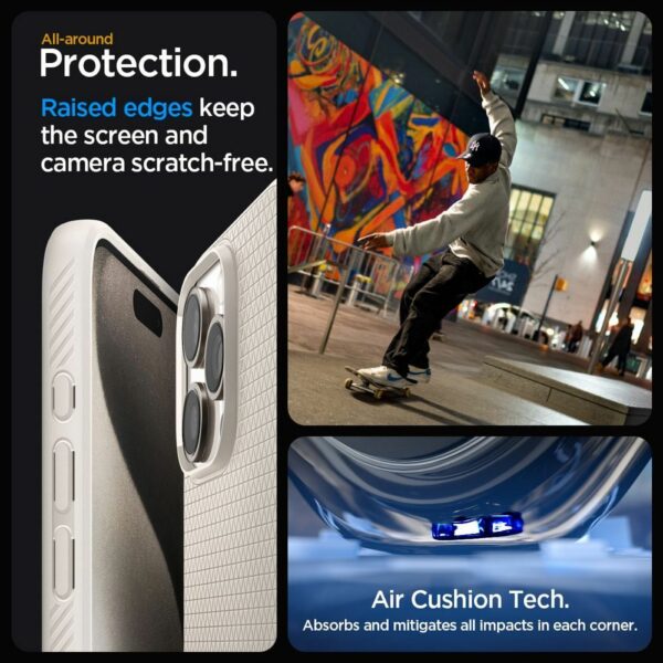 SPIGEN case LIQUID AIR for IPHONE 15 Pro natural titanium