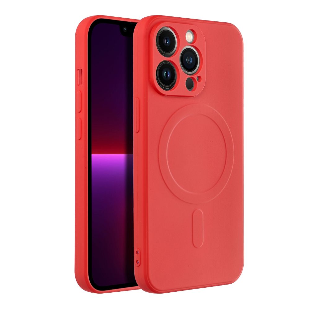 SILICONE MAG COVER case compatible with MagSafe for IPHONE 13 Pro red