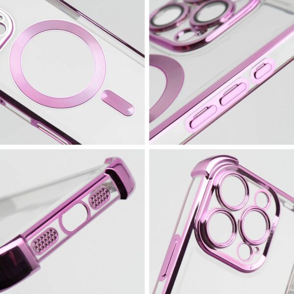 Case ANTISHOCK ELECTRO for IPHONE 16 compatible with MagSafe pink