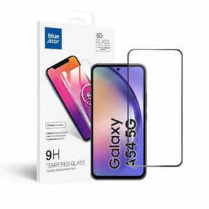 Tempered Glass Blue Star - SAMSUNG A54 5G Full Face (full glue with frame/small size) - black Tempered Glass