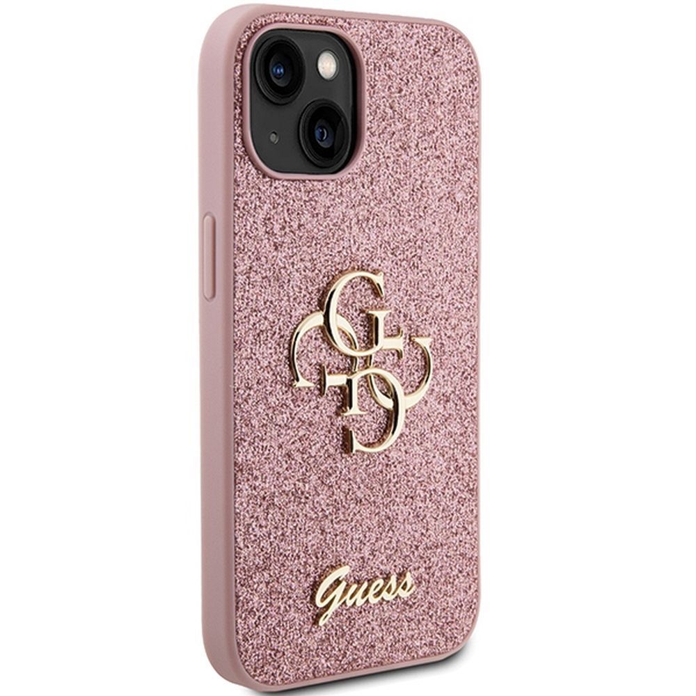 GUESS case for IPHONE 15 GUHCP15SHG4SGP (Fixed Glitter Big 4G) pink