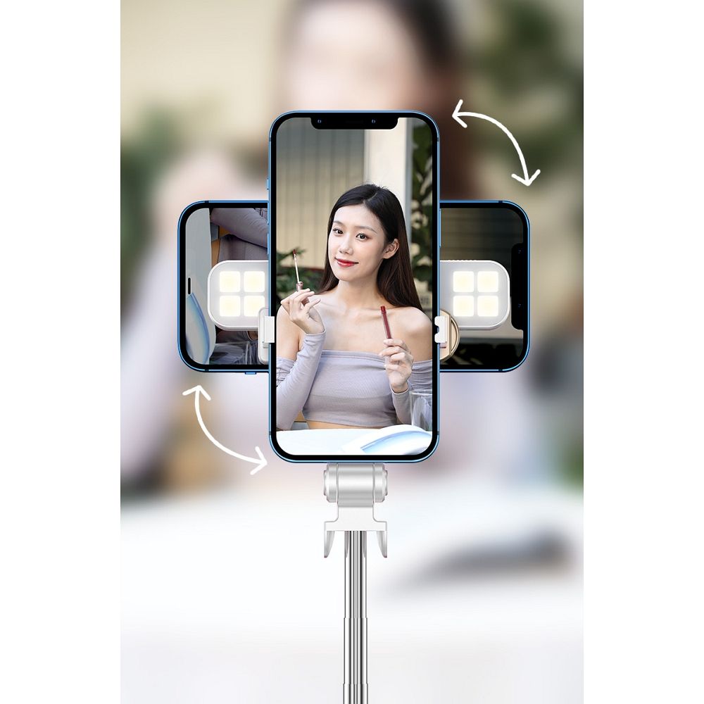 Selfie stick with wireless remote control tripod with LED SSTR-20 white