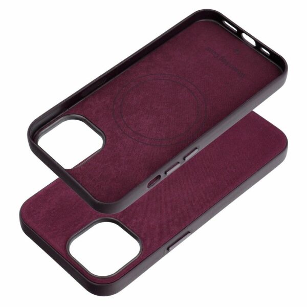 WOVEN MAG COVER case compatible with MagSafe for IPHONE 14 burgundy
