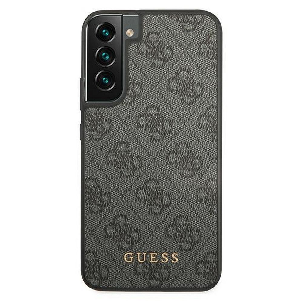 GUESS case for SAMSUNG S22 GUHCS22SG4GFGR (4G Metal Gold Logo) grey