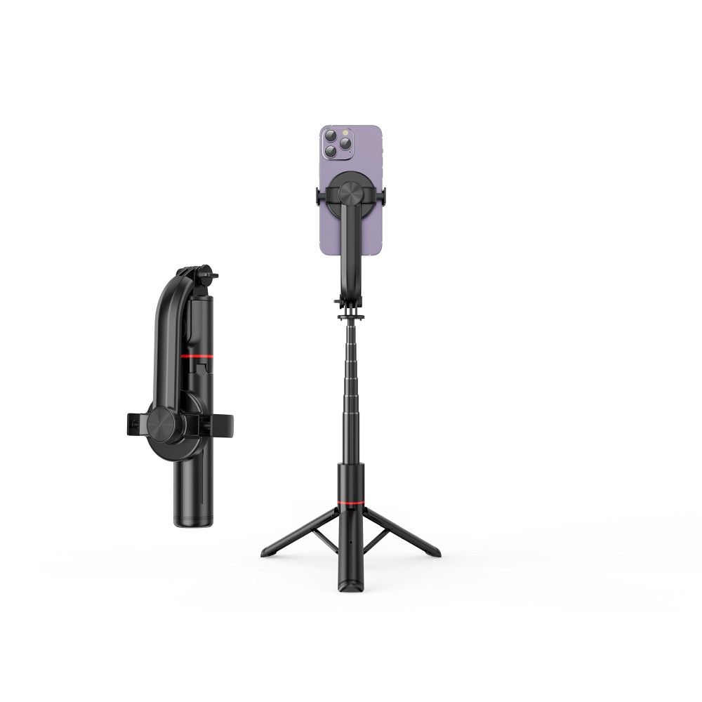 Selfie stick with wireless remote control tripod compatible with MagSafe SSTR-C09 black