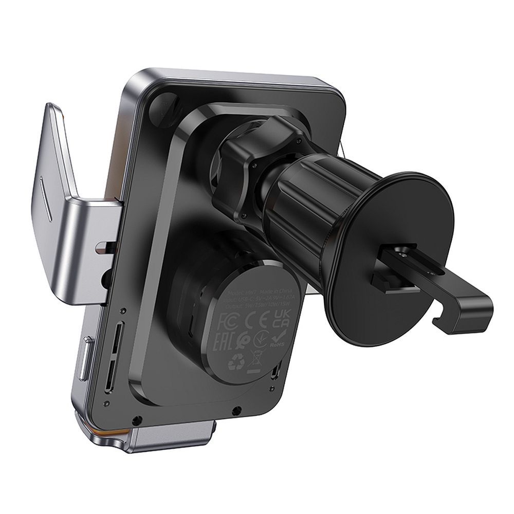 HOCO car holder with wireless charging for air vent 15W HW7 gray