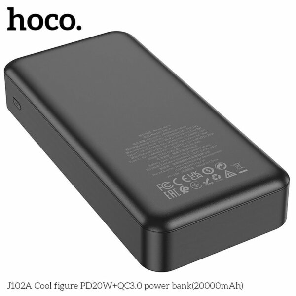 HOCO powerbank 20000 mAh PD QC3.0 3A 20W J102A black