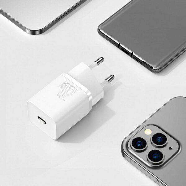BASEUS charger Type C + cable Type C to Lightning PD QC3.0 3A 20W TZCCSUP-B02/CCCJGCE-D white