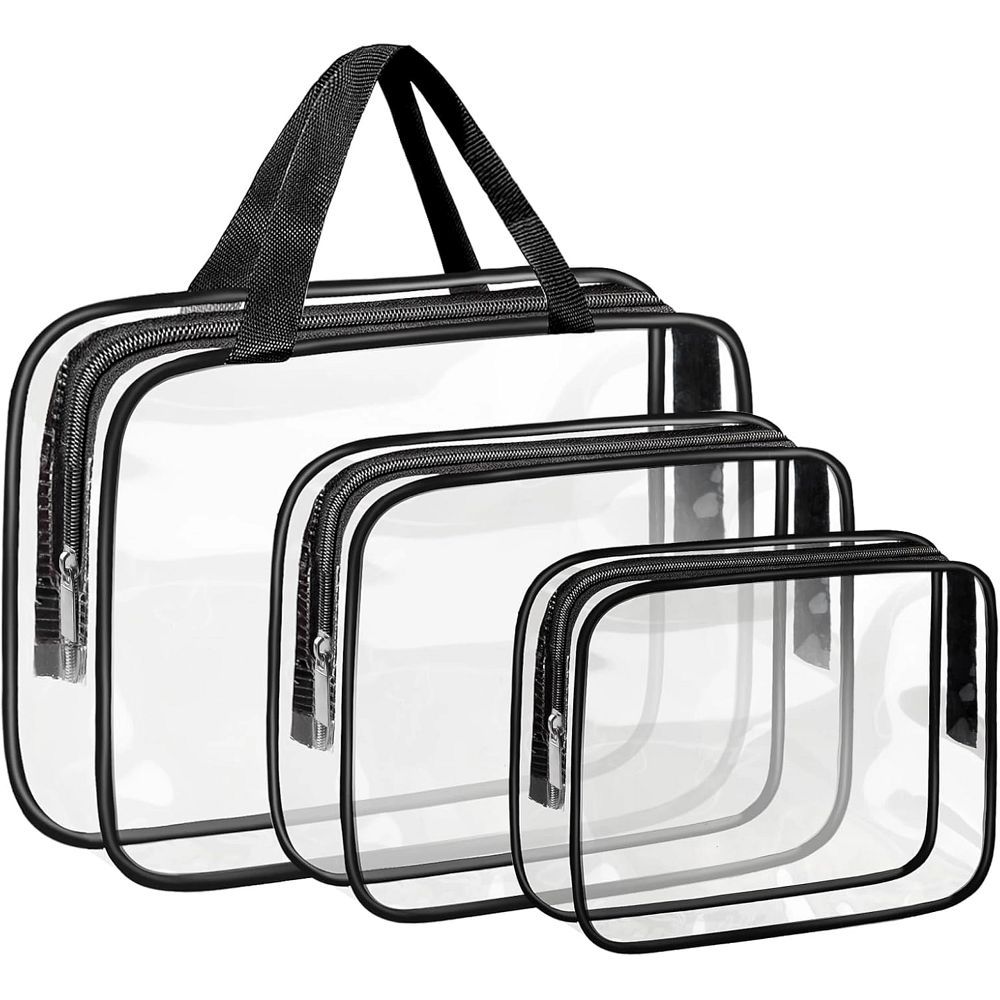Travel Cosmetic Bag Set RC-K-1083 | 3 Pieces | Transparent   A practical set of 3 travel cosmetic bags, perfect for trips, gym, or everyday use. The transparent design allows for quick identification of items, while different sizes help keep cosmetics and accessories well-organized. ✅ Key Features: ✔ Set of 3 cosmetic bags – various sizes for different needs ✔ Transparent design – easy visibility of contents ✔ Water-resistant material – protects against moisture and spills ✔ Lightweight & compact – fits easily in a suitcase, travel bag, or backpack ✔ Durable zipper closure – secure storage for cosmetics ✔ Versatile use – great for toiletries, accessories, or documentsTravel cosmetic bag set 3 pcs RC-K-1083 transparent